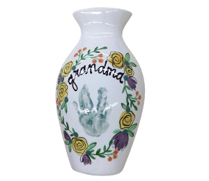 Walnut Creek Floral Handprint Vase