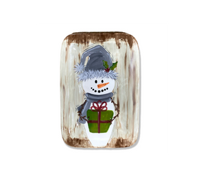 Walnut Creek Rustic Snowman Platter