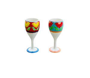 Walnut Creek Floral Wine Glass Set